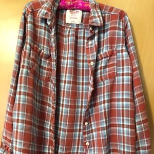 Red, blue, and white flannel